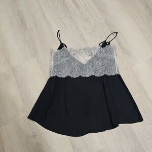 FREE PEOPLE INTIMATELY LACE CONTRAST CAMI TANK Sz M